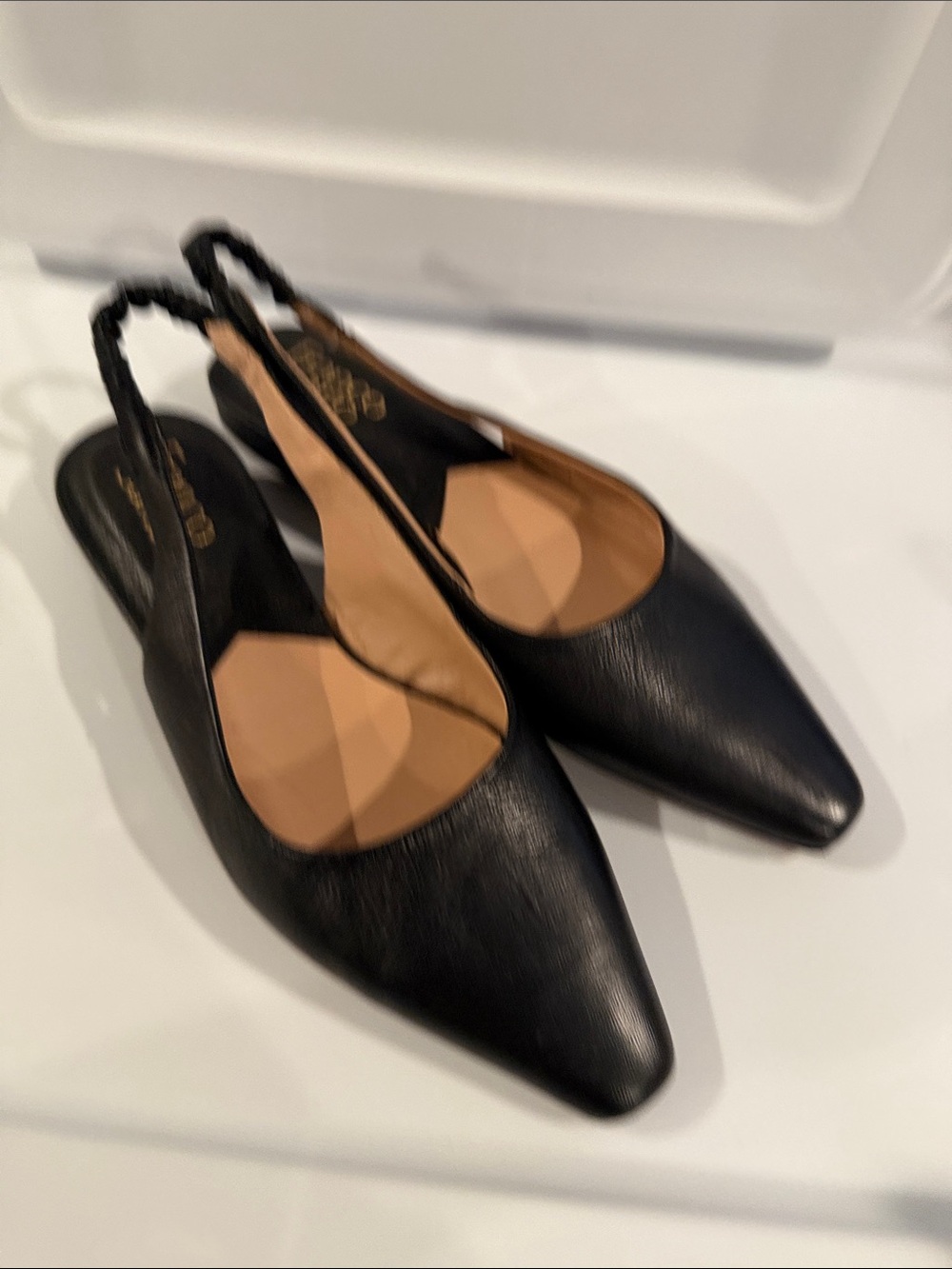 Franco Sarto Classic Leather Pointed Slingback Flats